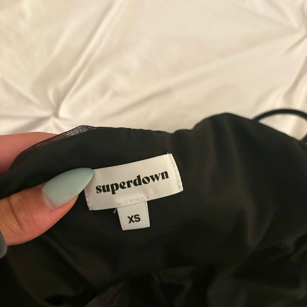 Superdown Jerica Mesh Mini Dress in Black - Picture 4 of 5